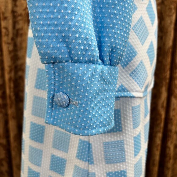 AWESOME Vintage 60' 70' Mod Dagger Collar JC Penny Light Blue Pockets Dress - Picture 4 of 16